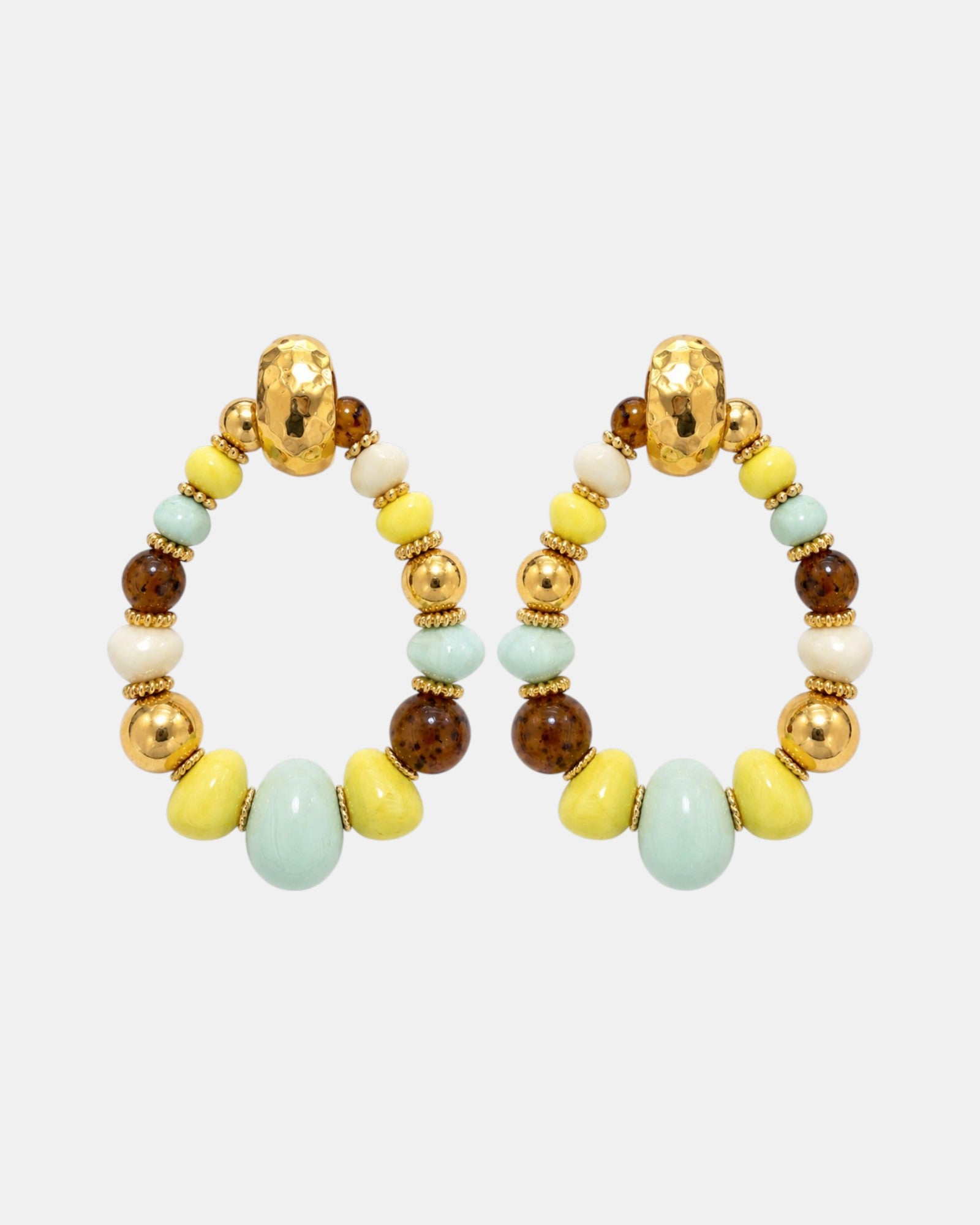 Biba Ohrringe Gold Blau Braun