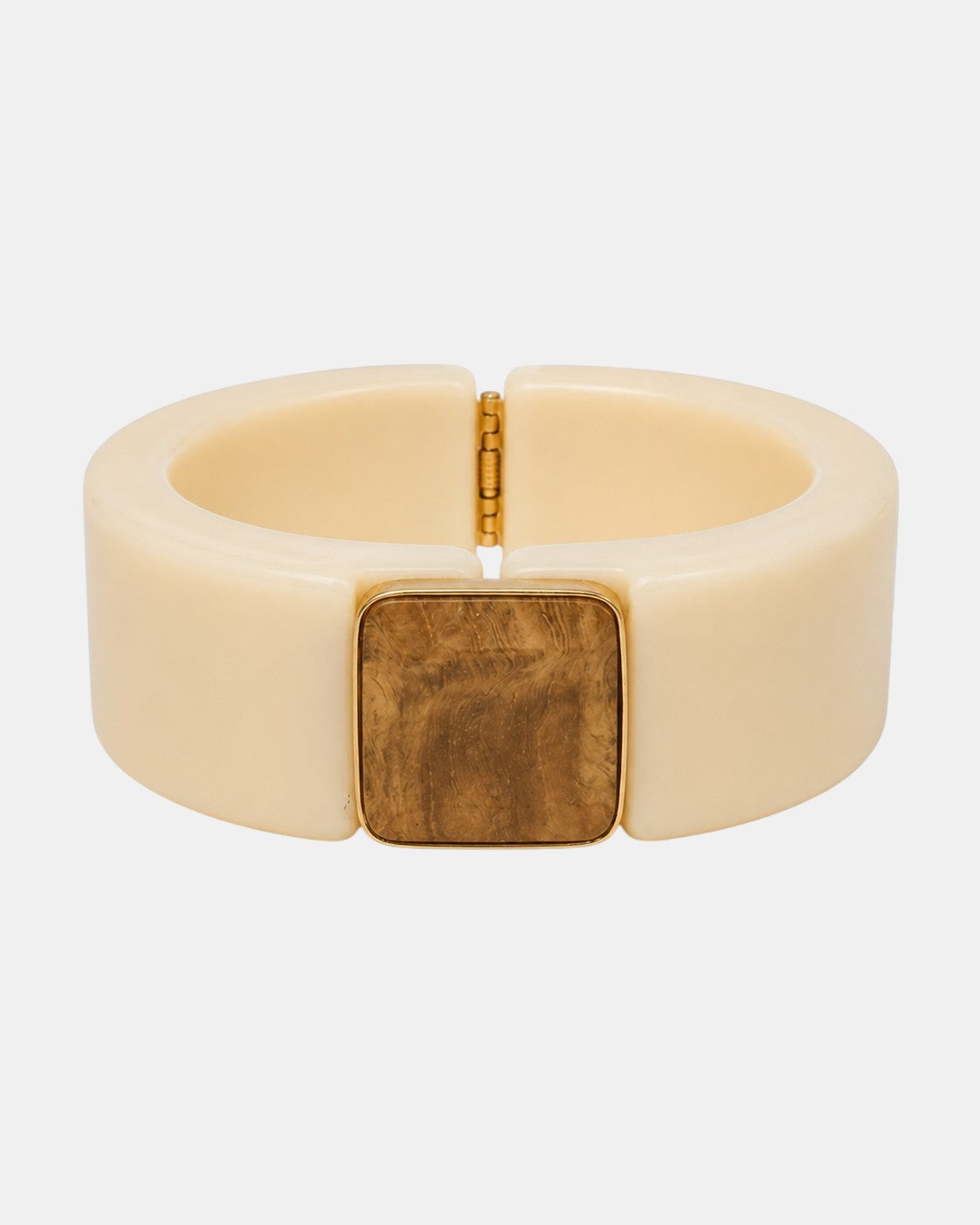 Arty Armband Acetat Creme Holz