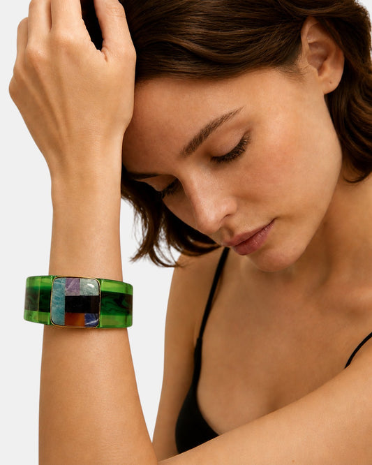 Arty Armband Acetat Grün