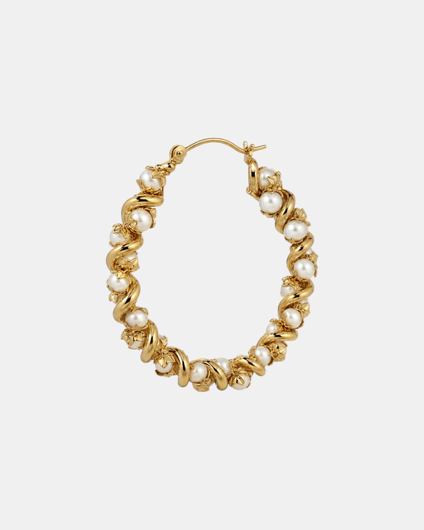 Detail der Gas Bijoux Eurydice Creolen mit hellen Steinen