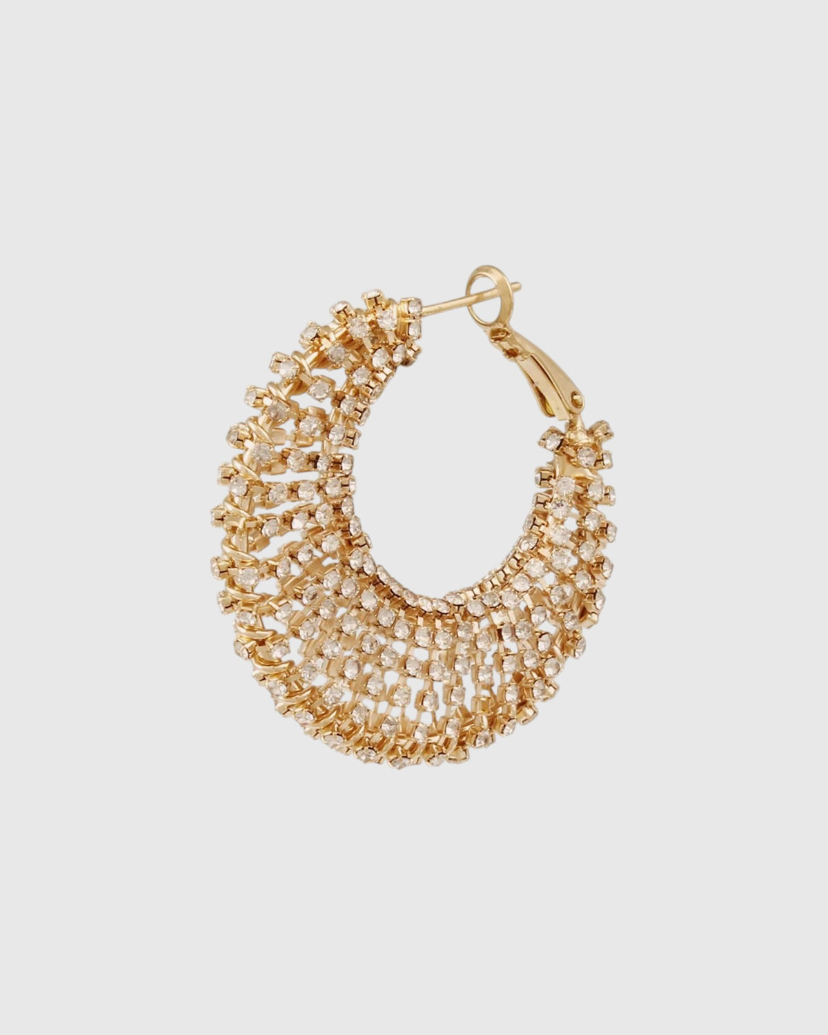 Izzia large rhinestone hoop earrings gold