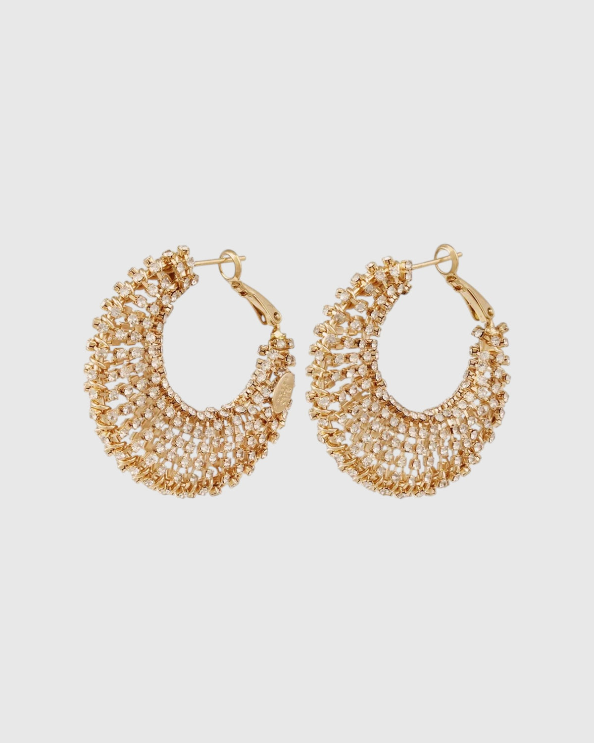 Izzia large rhinestone hoop earrings gold