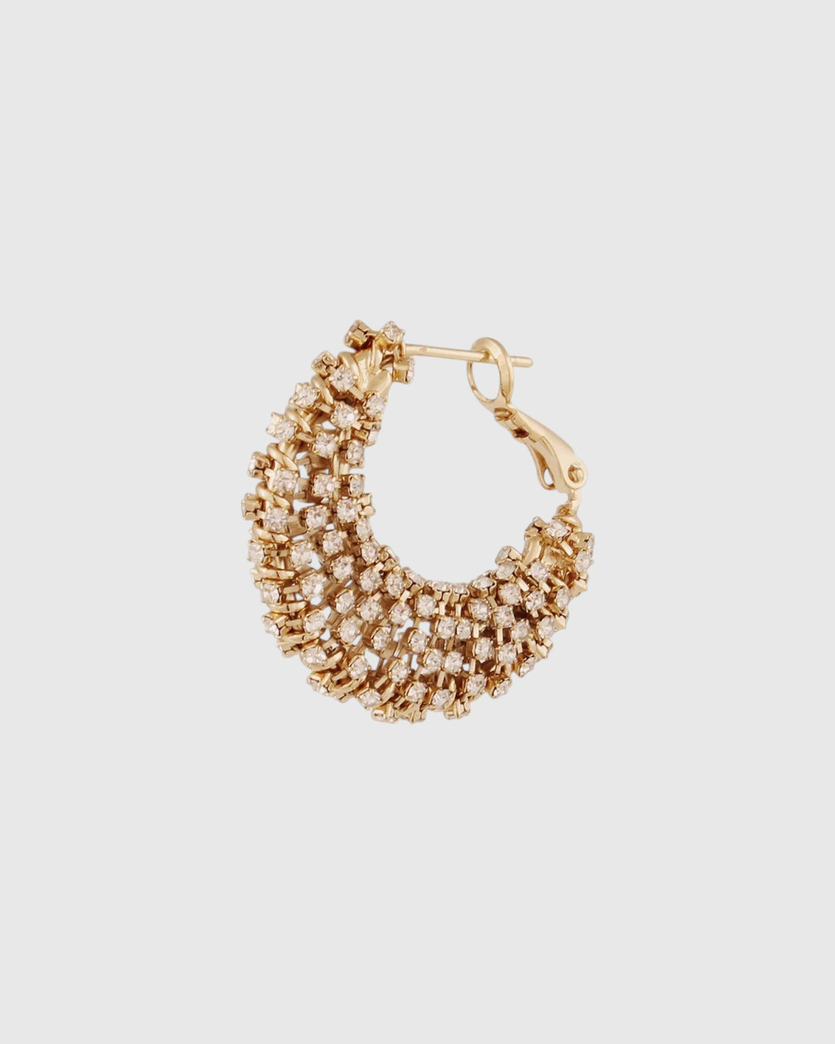 Izzia small rhinestone hoop earrings gold