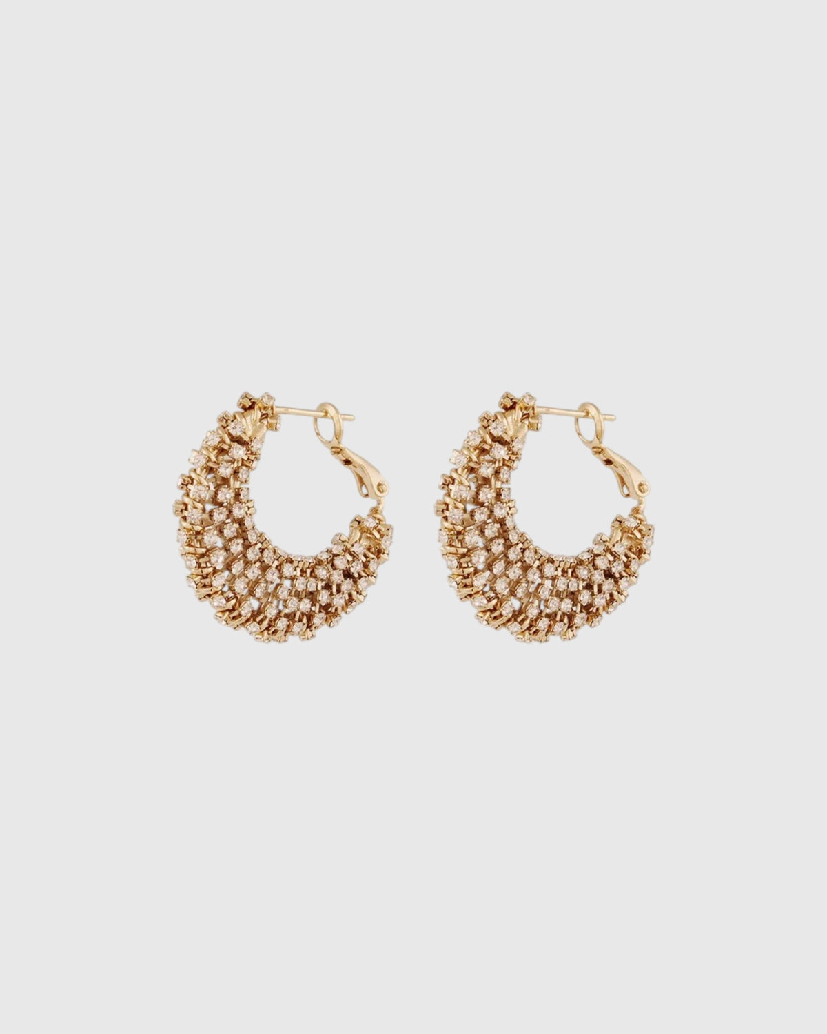Izzia small rhinestone hoop earrings gold