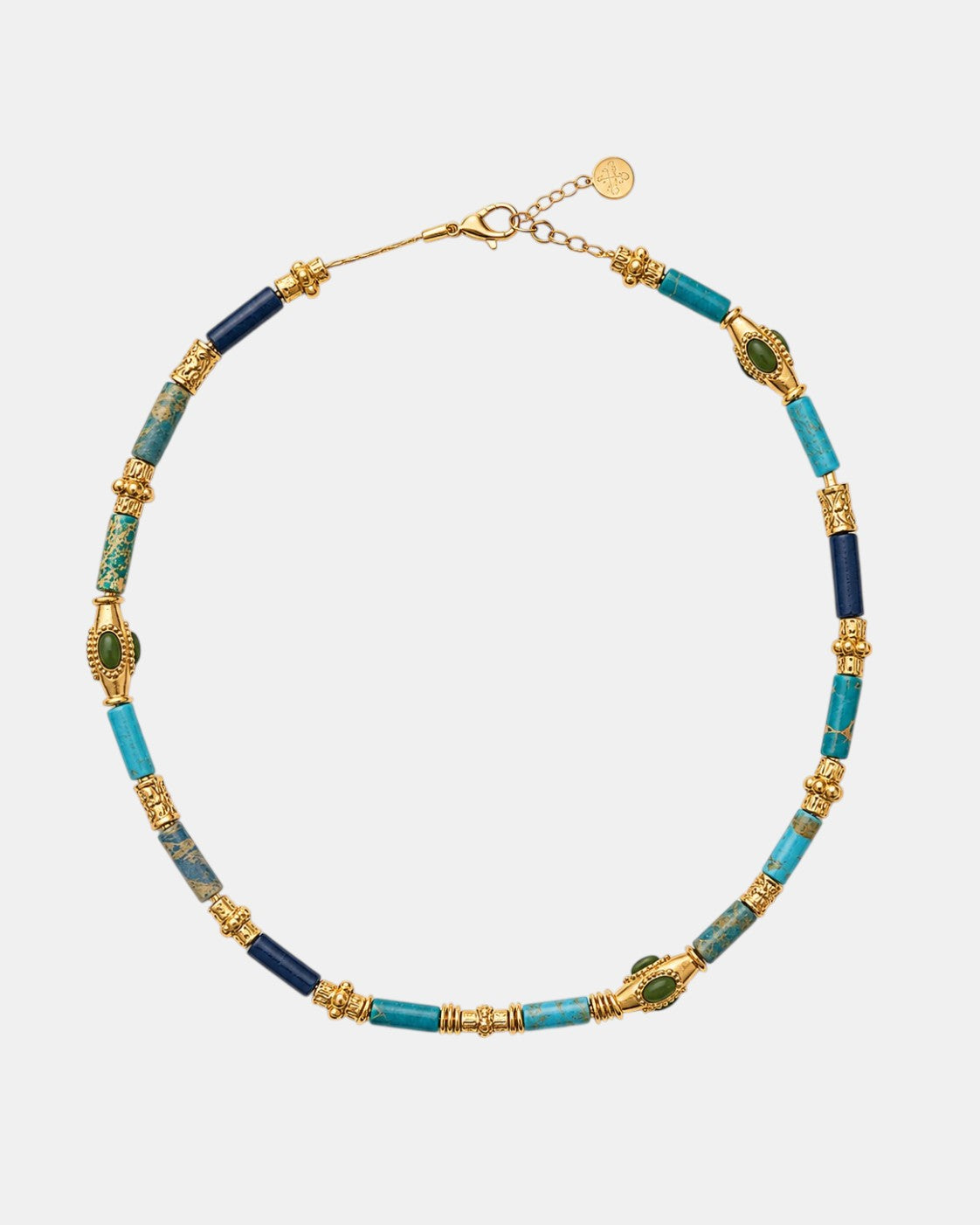 Kali Kette mit Natursteinen Blau