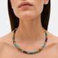 Gas Bijoux Kali Kette mit blauen Natursteinen am Hals