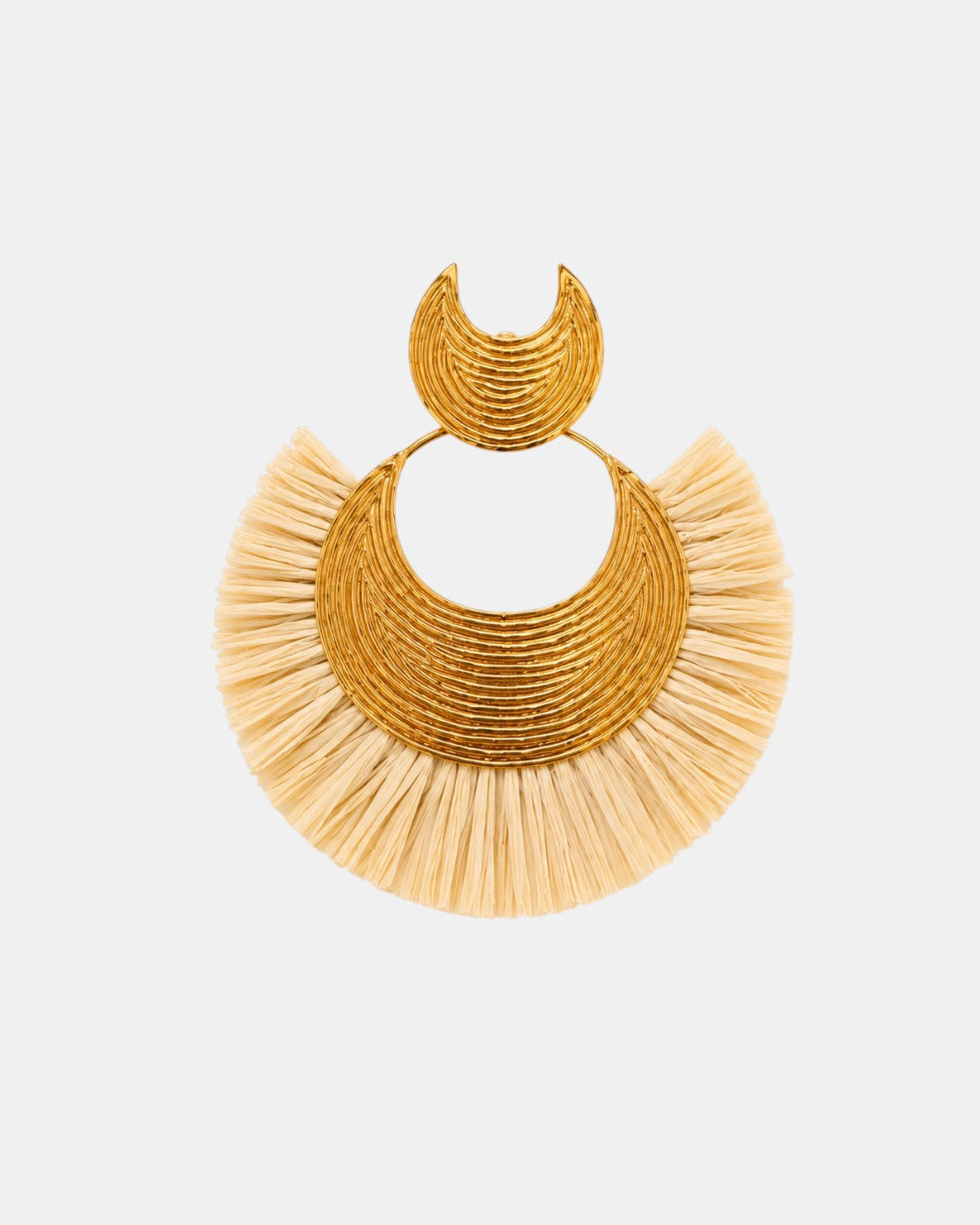 Luna Wave Ohrringe Raffia Beige