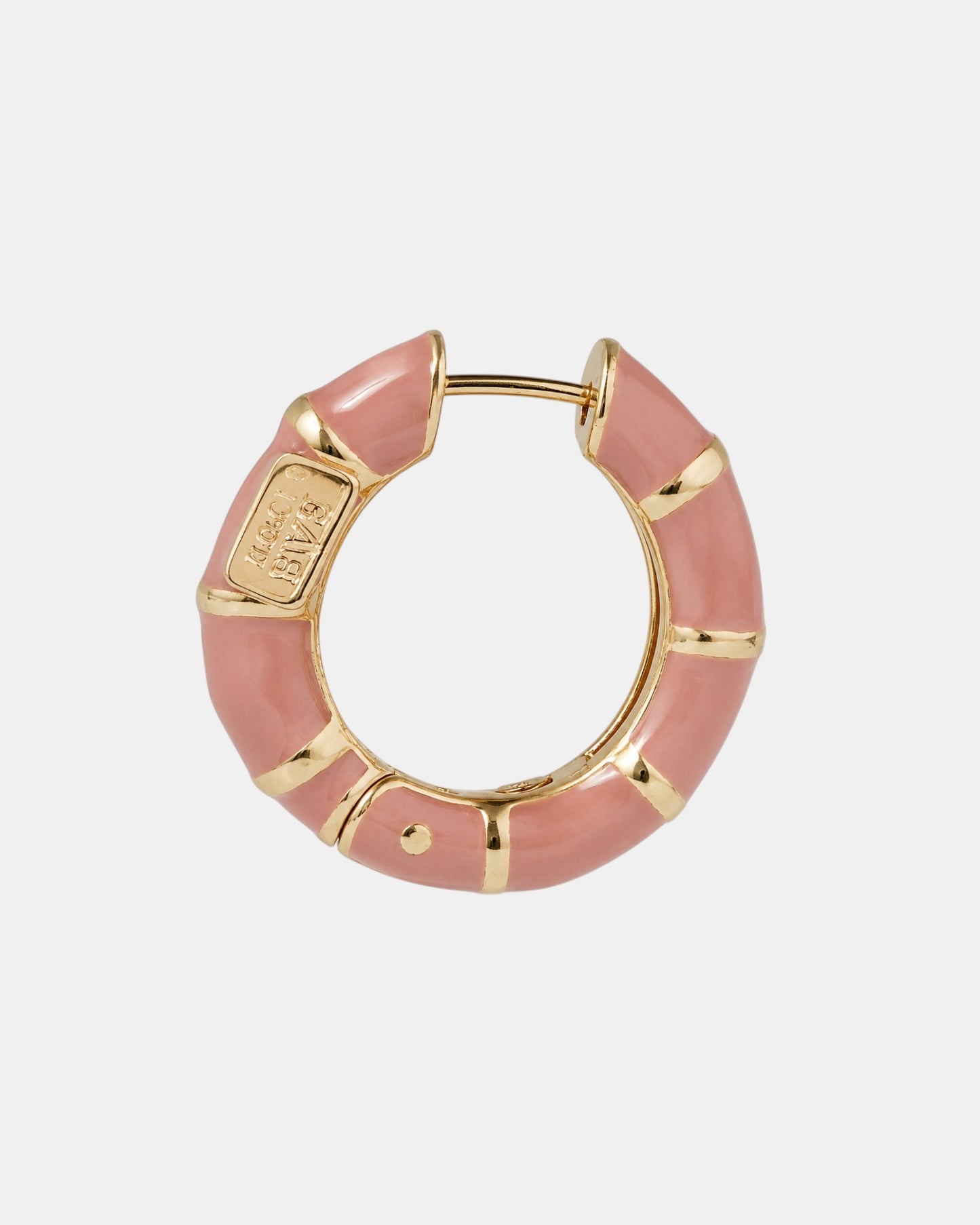 Detail der Gas Bijoux Bambou Mini Creolen mit Bambusstruktur
