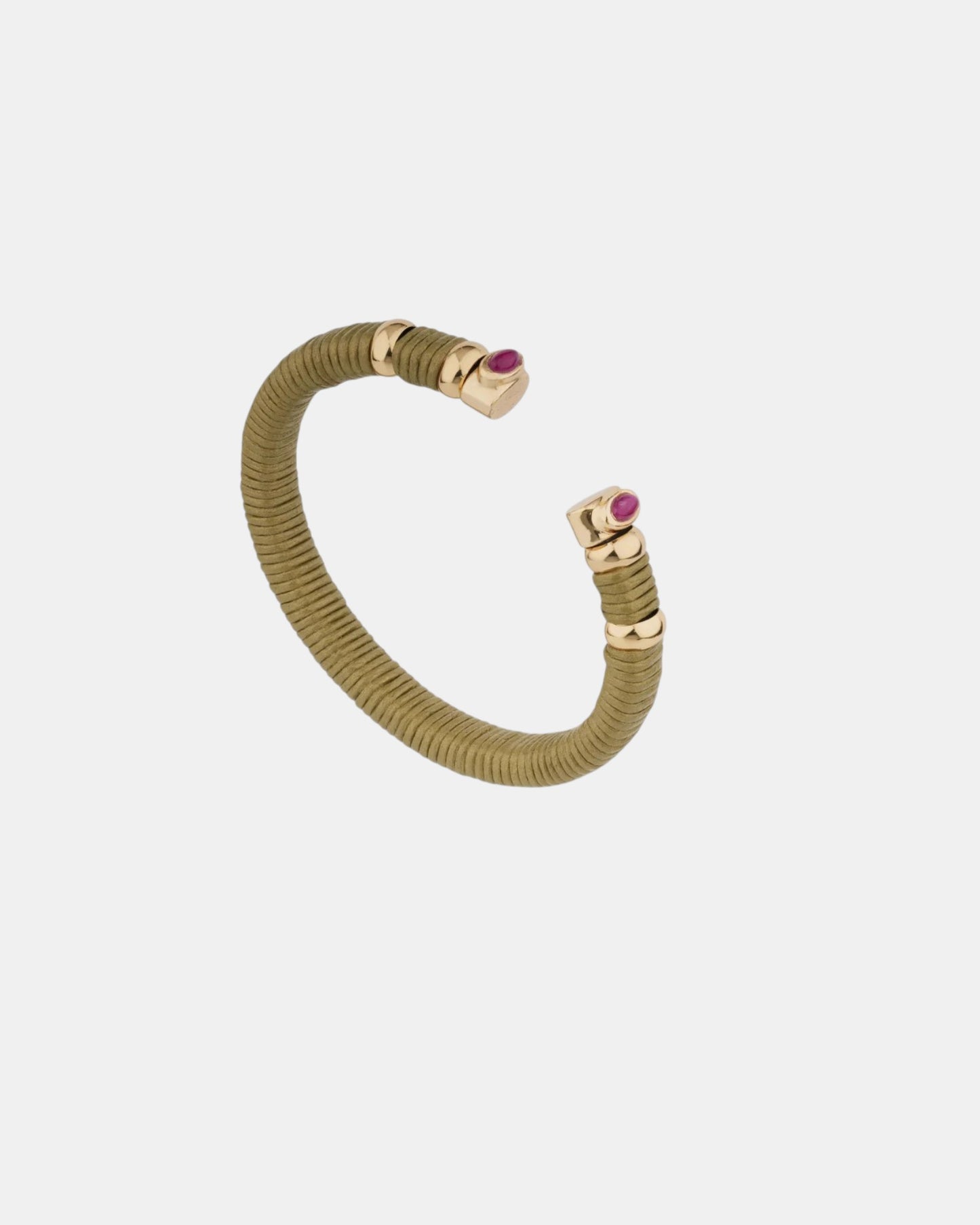 Sarina Armband Leder Gold Khaki