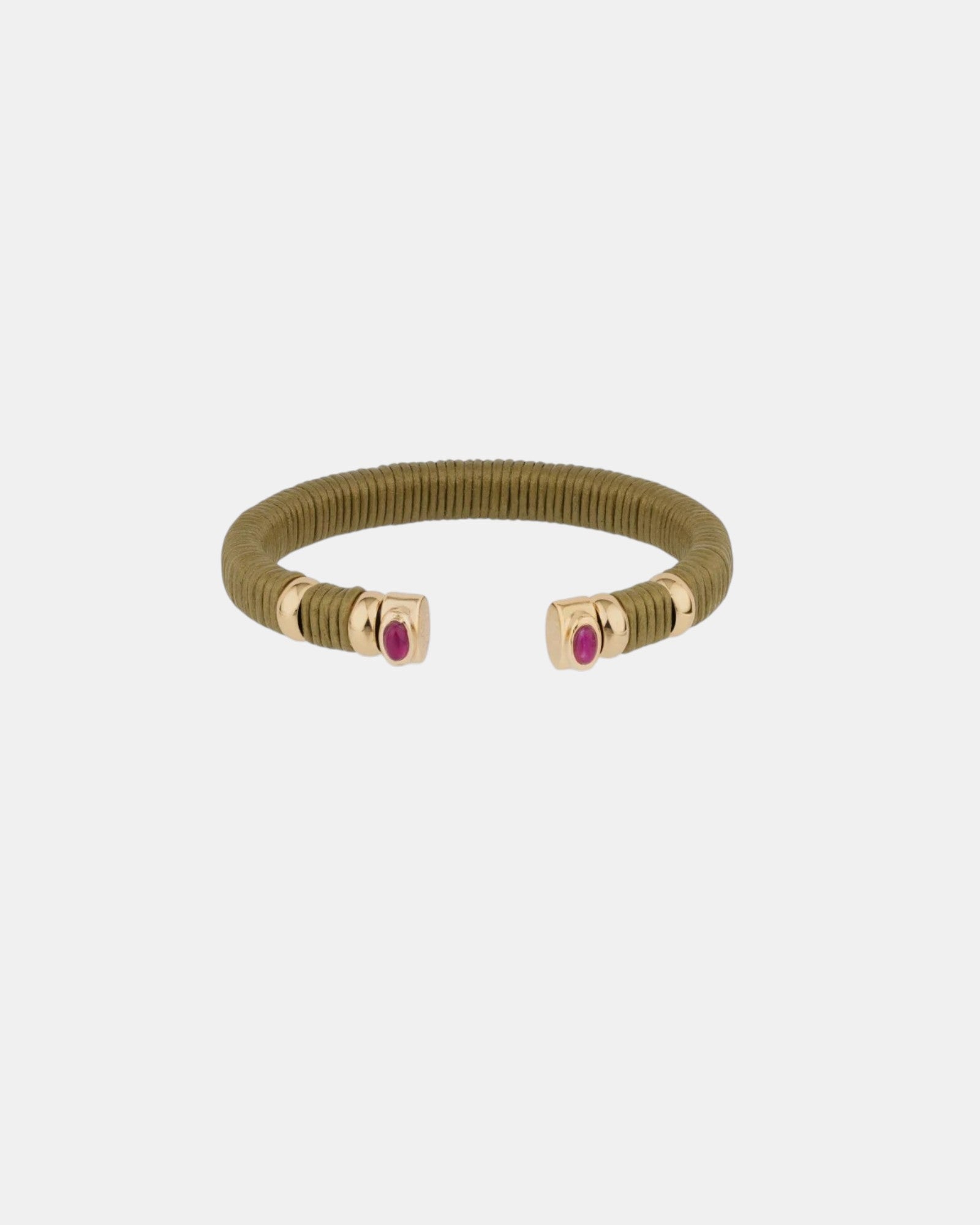Sarina Armband Leder Gold Khaki