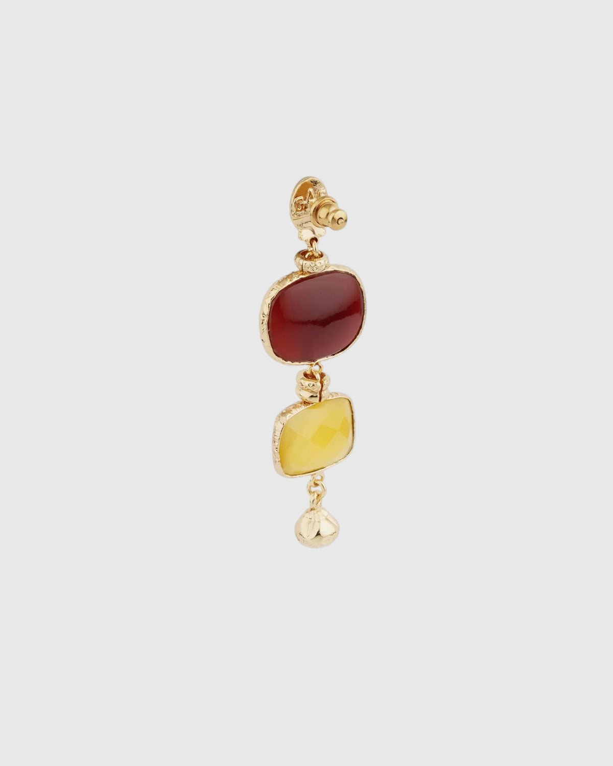 Silène calcite drop earrings red yellow