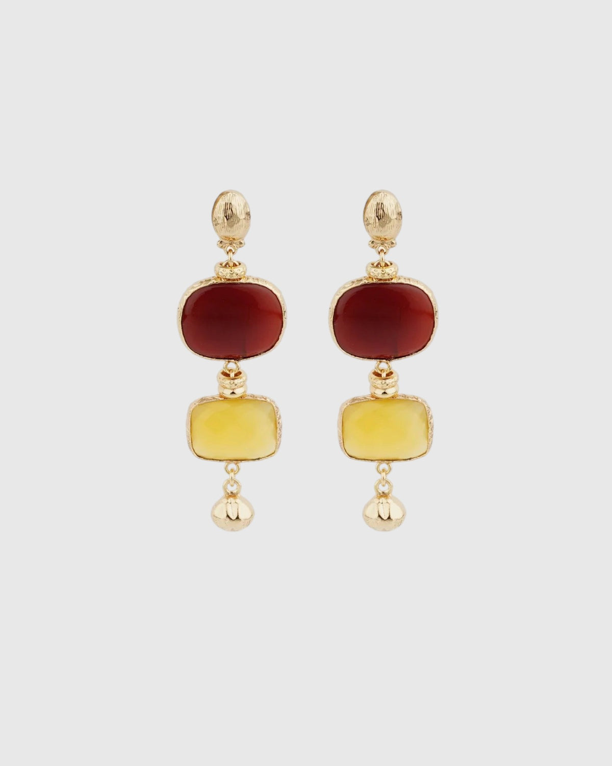 Silène calcite drop earrings red yellow