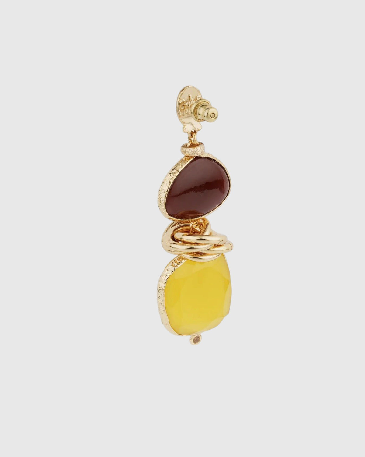 Sirena burgundy yellow drop earrings
