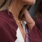 Gas Bijoux Maille Oval Kette in Gold getragen zum Alberta Ferretti Kleid