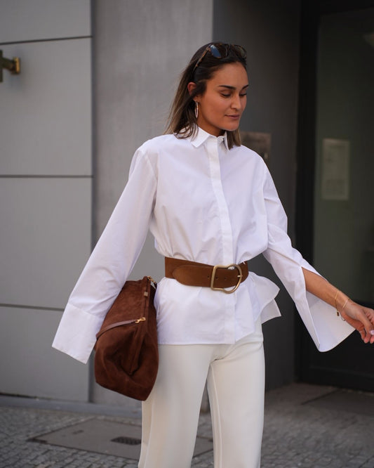 Weiße Baumwollbluse