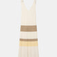 Plissiertes Strickkleid mit Colour-Block-Streifen