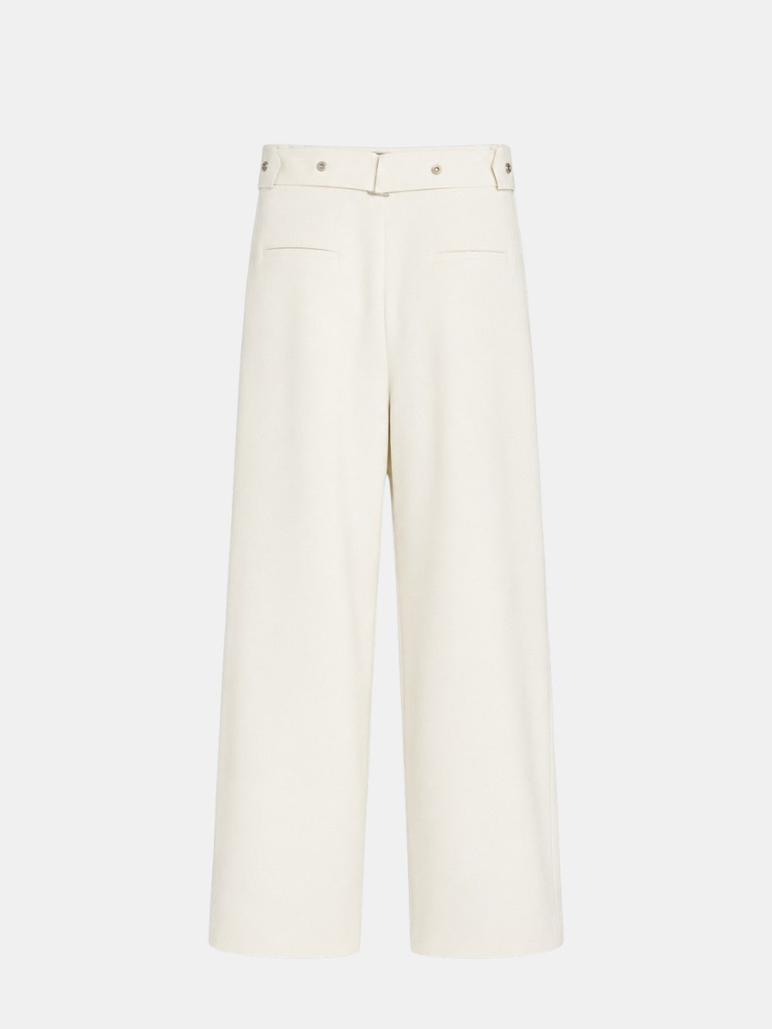 Weite Hose mit Gürtel Weiß