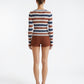 MRZ gestreiftes Feinstricktop im getragenen Styling von hinten