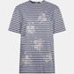 Rabanne gestreiftes T-Shirt in Blau Weiß als Freisteller