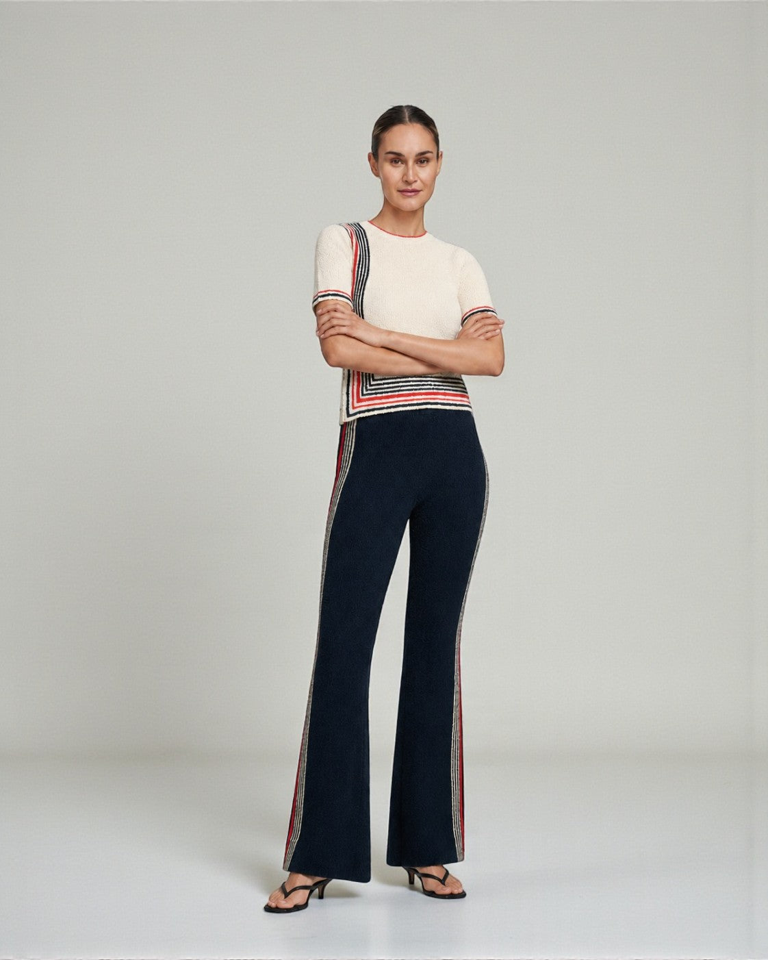 Rabanne Flared Fit Hose mit Streifendetail