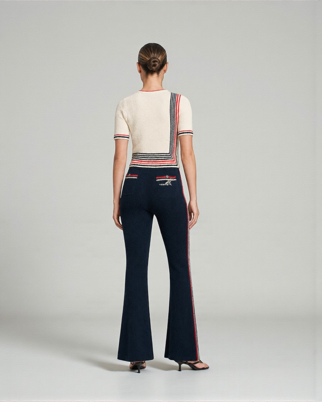 Rabanne Flared Fit Hose mit Streifendetail