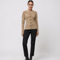 Rabanne Cardigan mit Punkten in Beige von vorne getragen