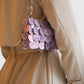 Rabanne Nano 1969 Schultertasche in Lila von hinten getragen