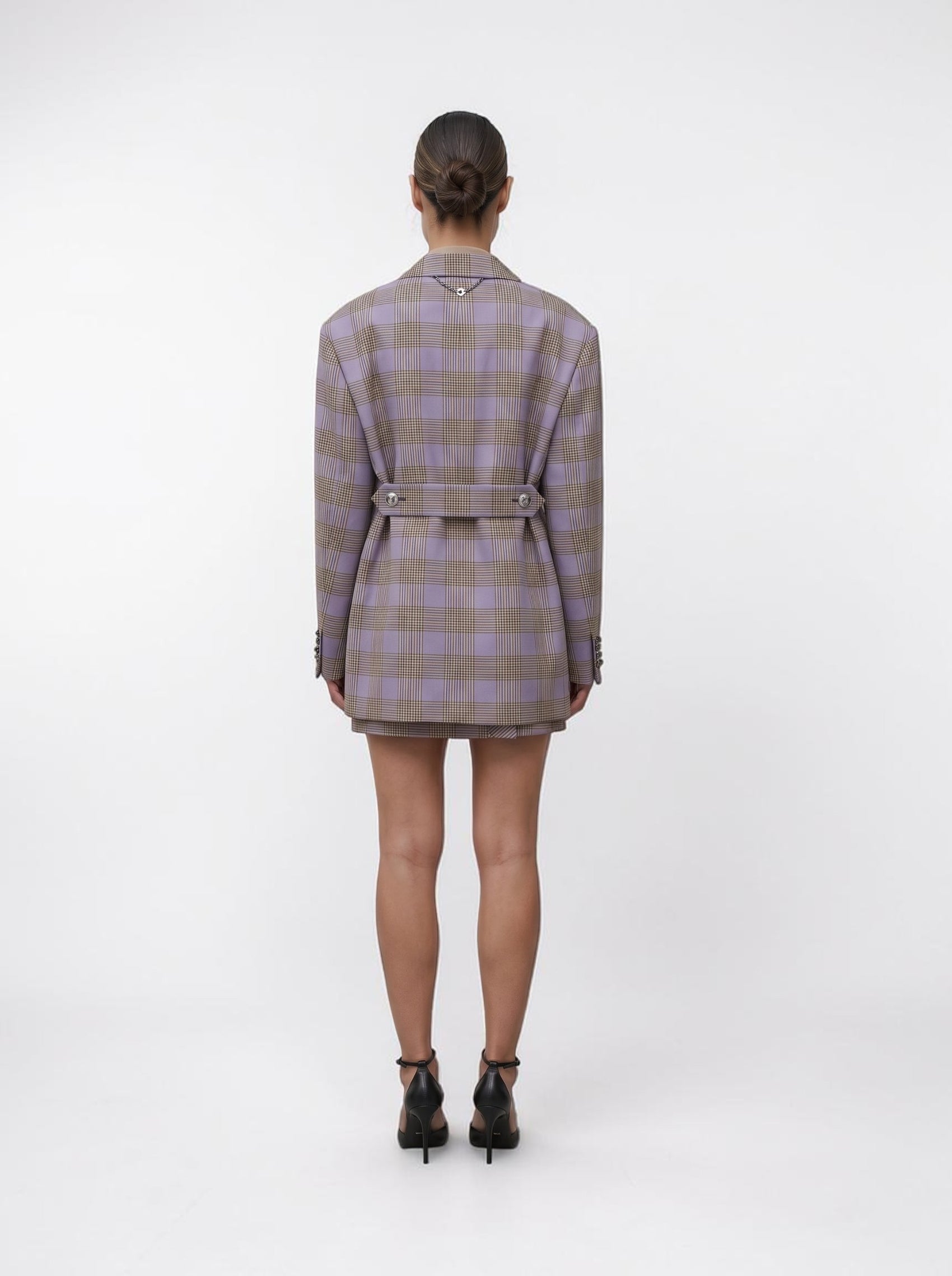 Karierter Blazer Lila