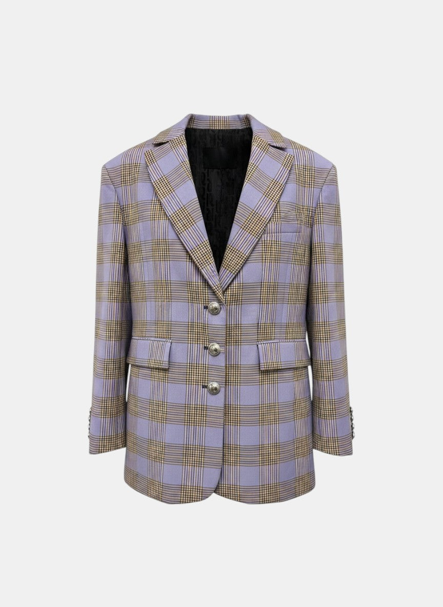 Karierter Blazer Lila