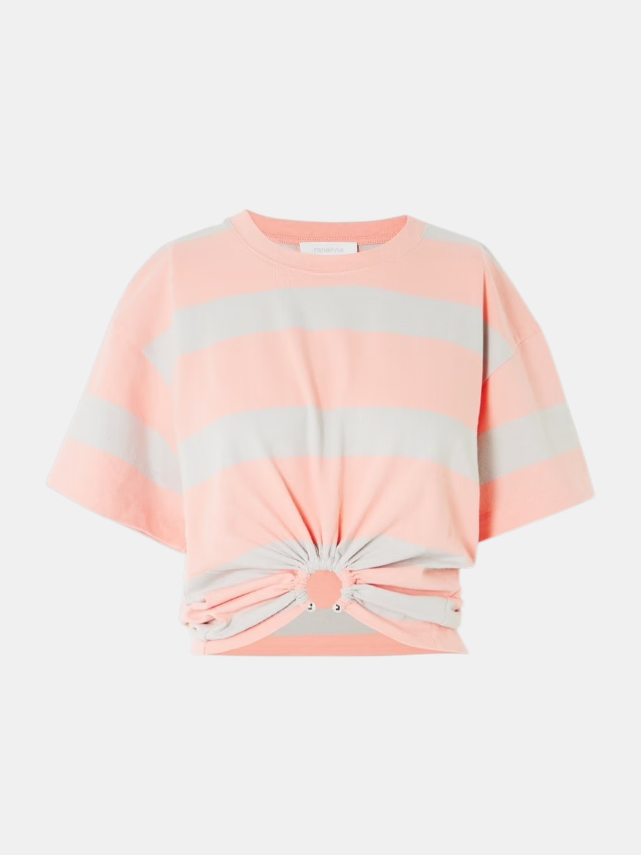 Rabanne Ring T-Shirt in Grau Pfirsich als Freisteller