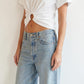 Detail des Rabanne Ring T-Shirts Weiß mit geraffter Front