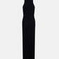 Maxikleid mit Palmenstickerei Schwarz