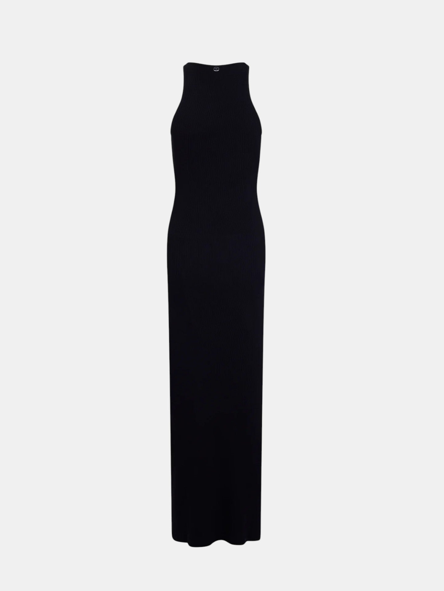 Maxikleid mit Palmenstickerei Schwarz