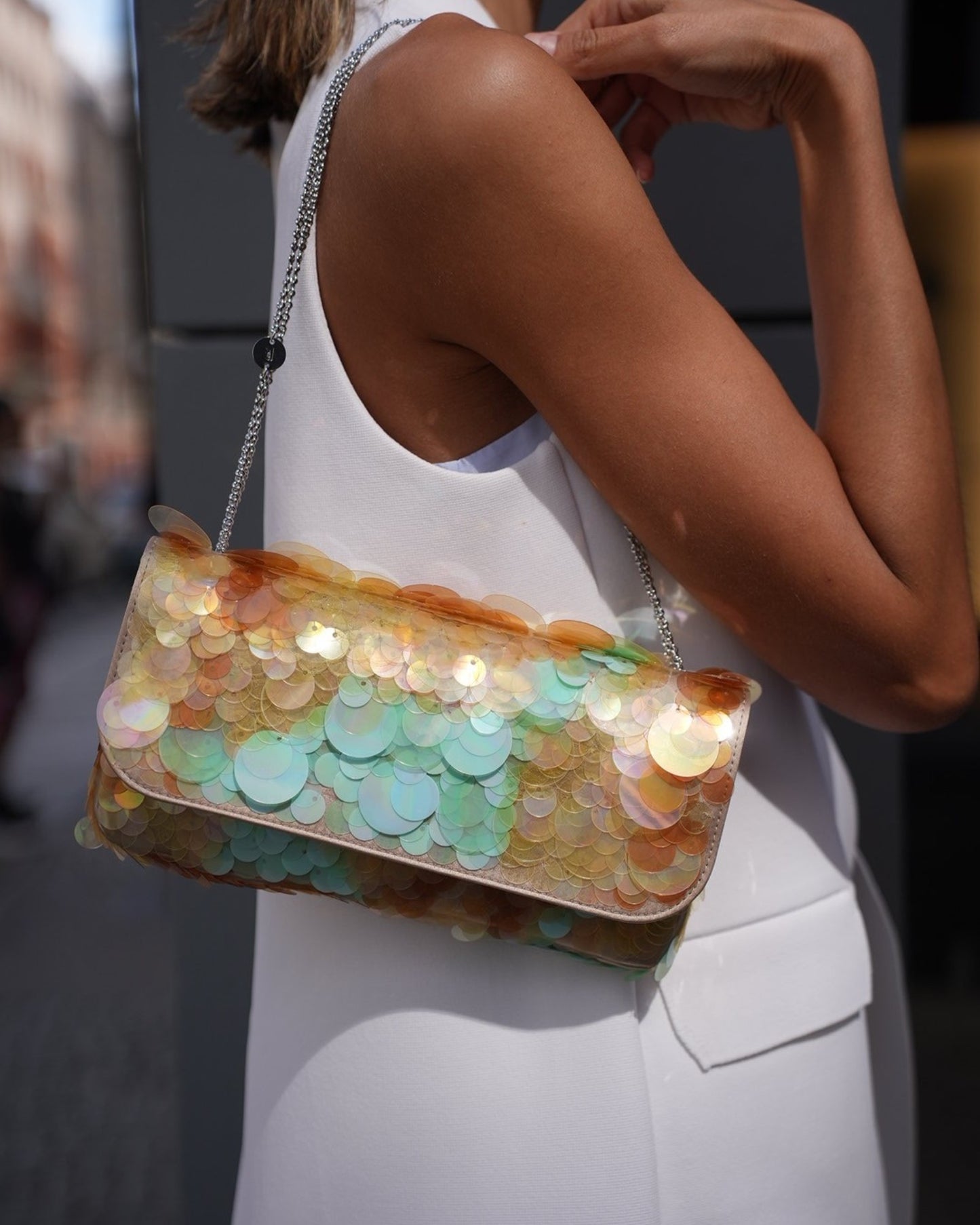 Paillettentasche Multicolour Pastell