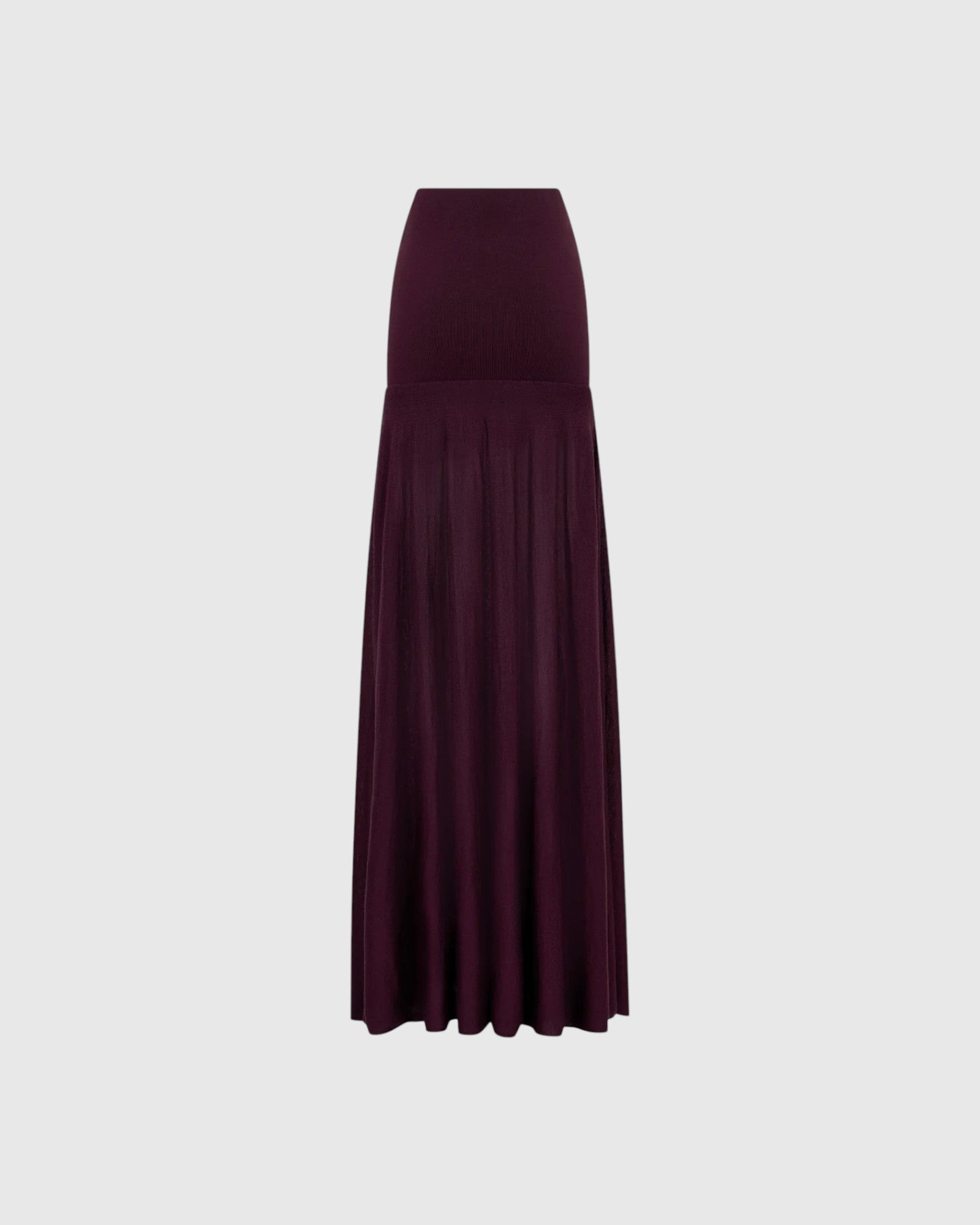 Rabanne Strickrock mit Formbund in Magenta von hinten als Freisteller