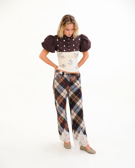 Hose Vivienne mit Spitzensaum