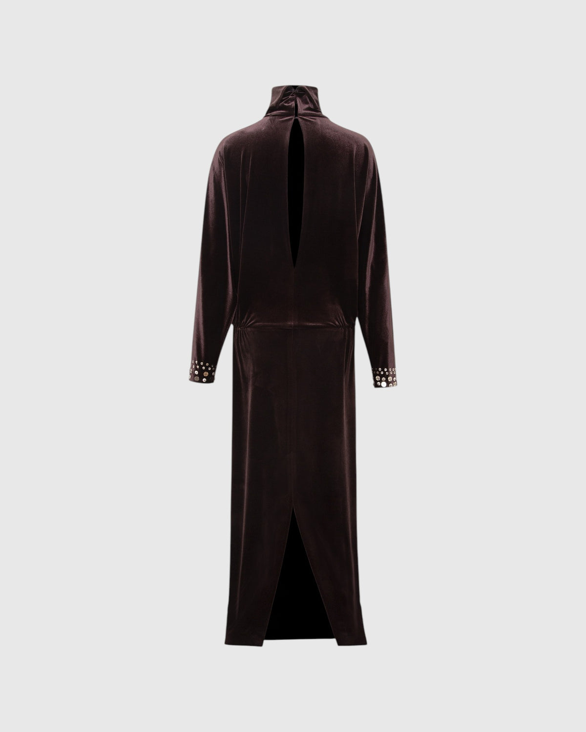 Anette velvet maxi dress brown