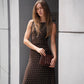 Siedrés Grace Maxikleids mit Metallnieten und By Malene Birger Tasche im getragenen Streetstyle