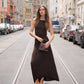 Siedrés Grace Maxikleid in Braun im getragenen Streetstyle