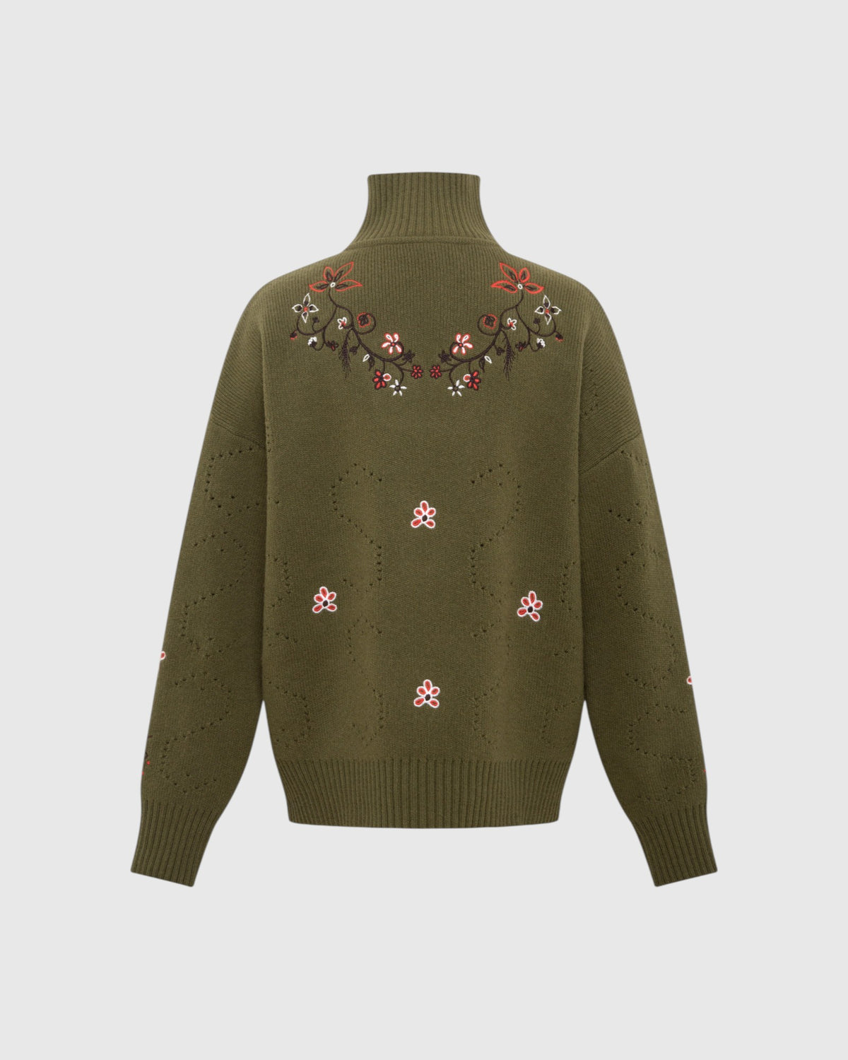 Strickpullover Geneva mit Blumenstickerei