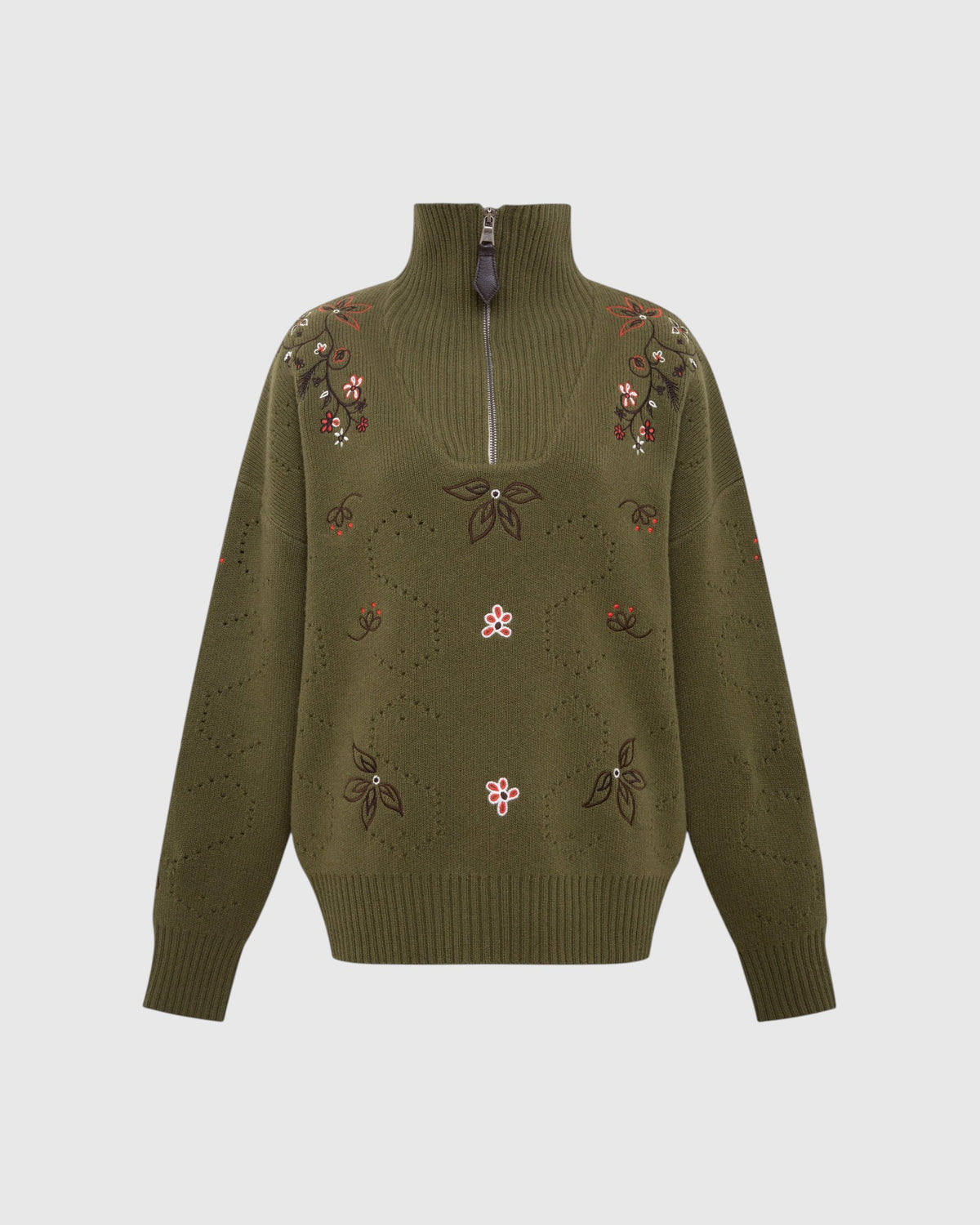 Strickpullover Geneva mit Blumenstickerei