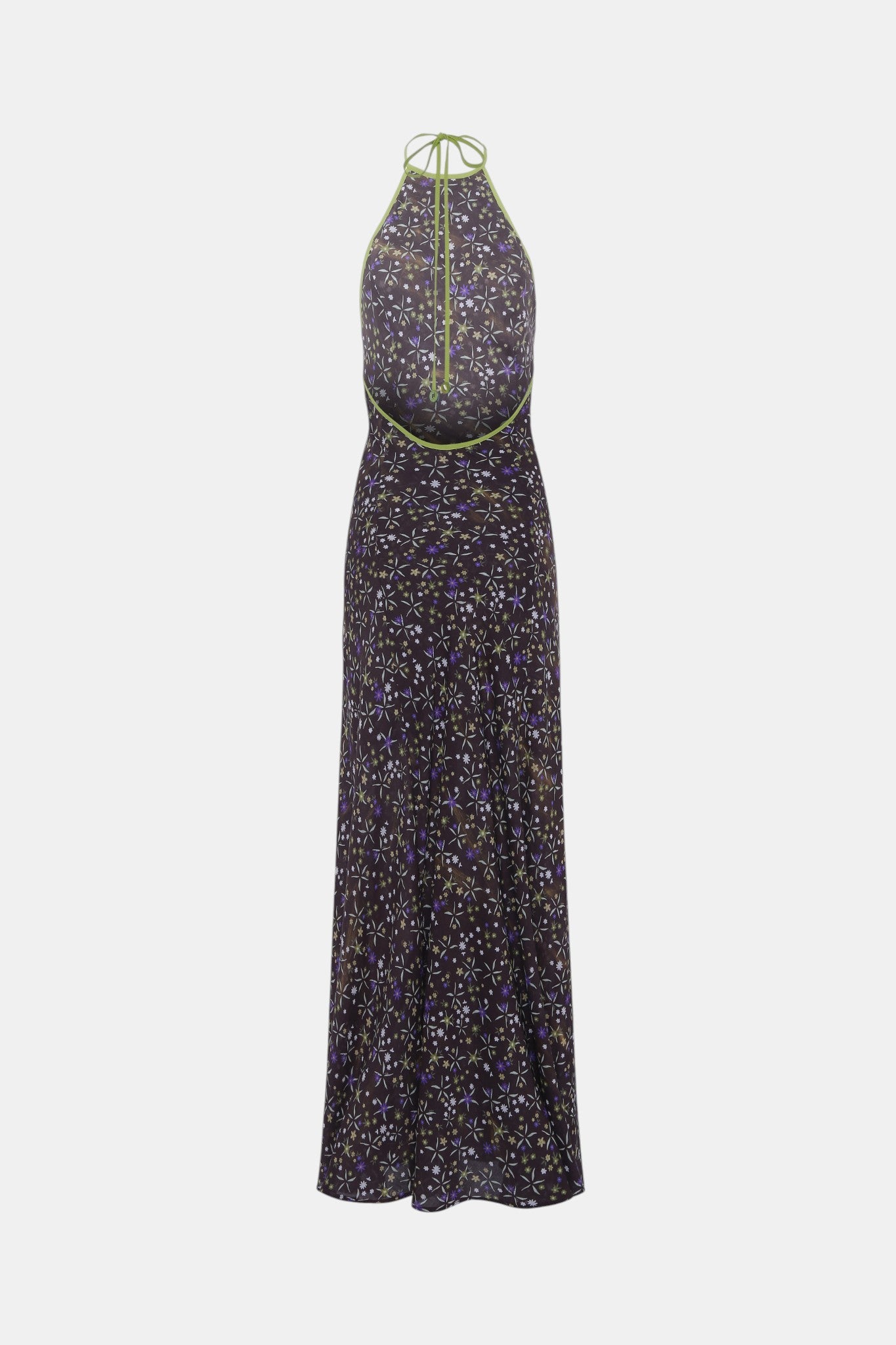 Siedrés Charlotte Maxikleid in Braun von hinten als Freisteller