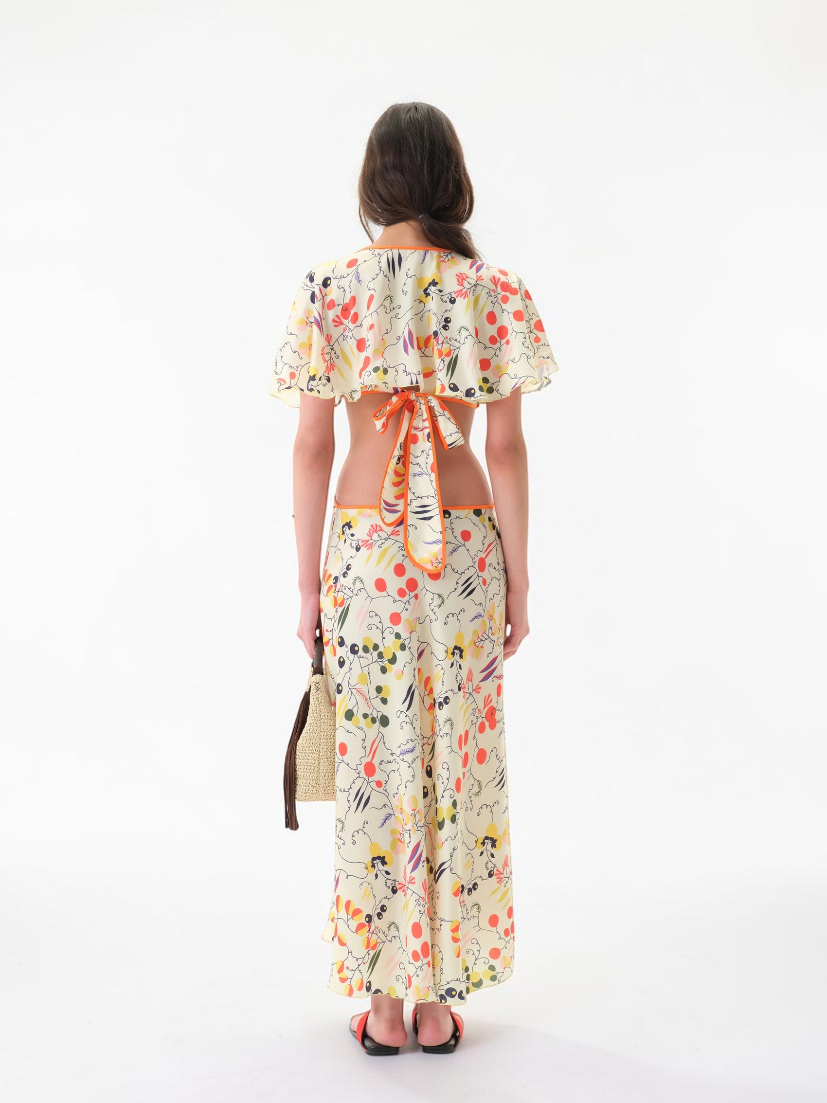 Lidia Cut-out Midikleid Creme