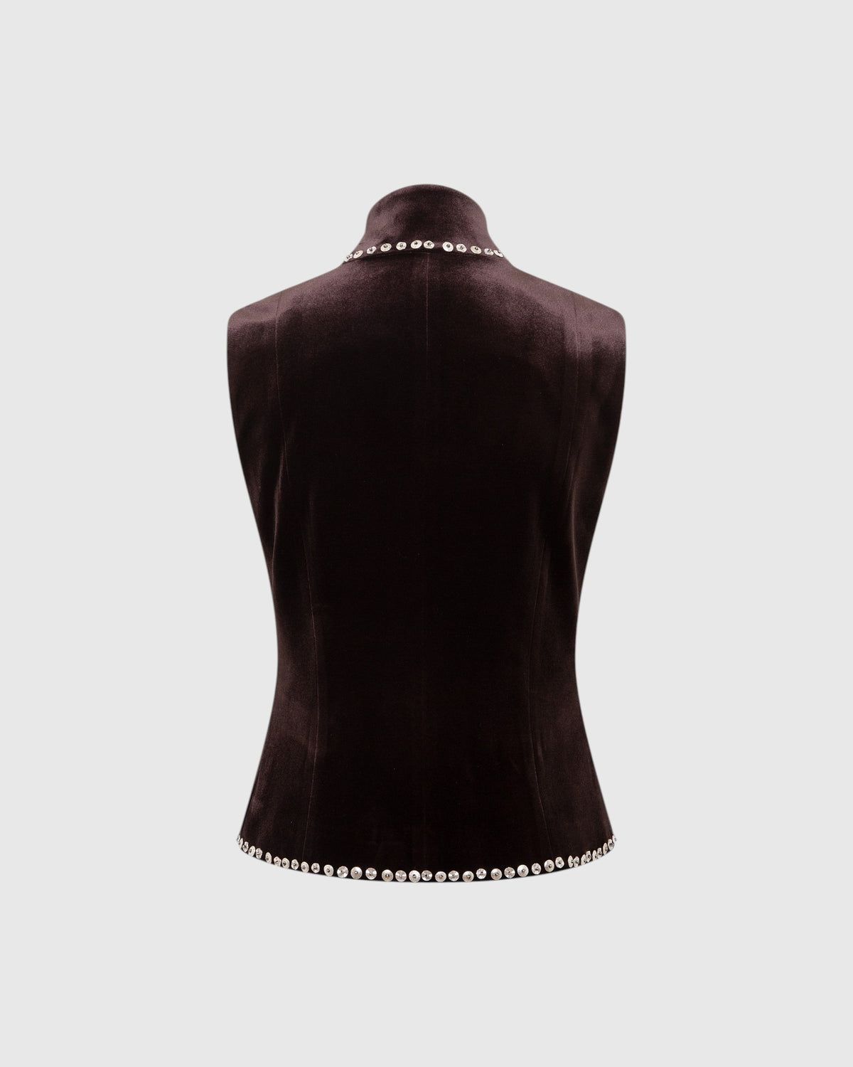 Vexa studded velvet vest brown