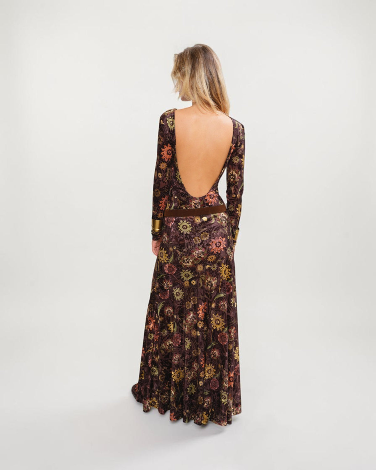 Alin open-back velvet maxi dress