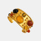 Byzantine Armband mit Onyx und Karneol in Gold