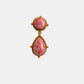 Clip-Ohrringe mit Rhodochrosit in Pink und Gold