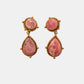 Clip-Ohrringe mit Rhodochrosit in Pink und Gold