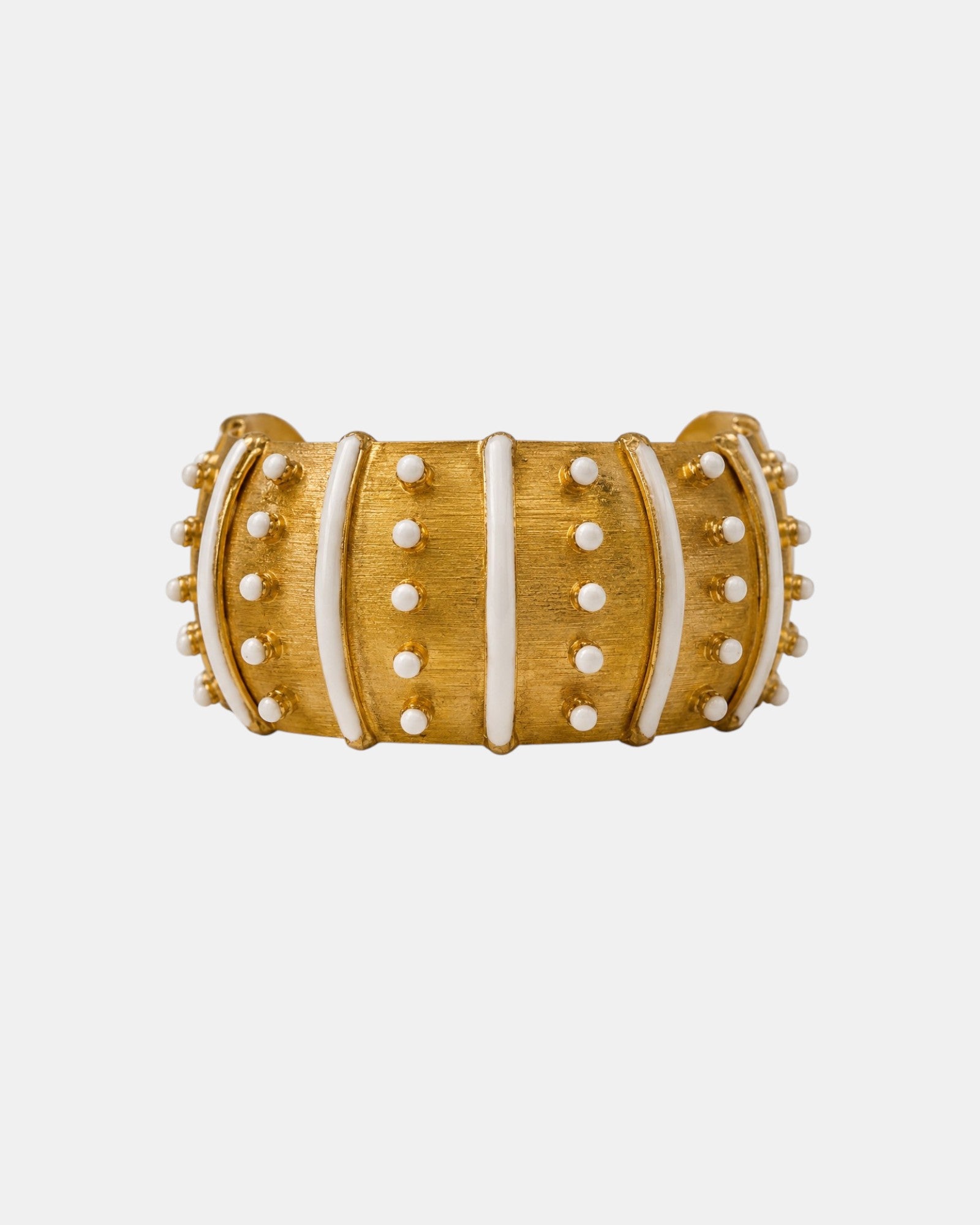 Armband in Gold mit weißer Emaille