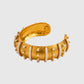 Schmaler Armreif in Gold mit weißer Emaille